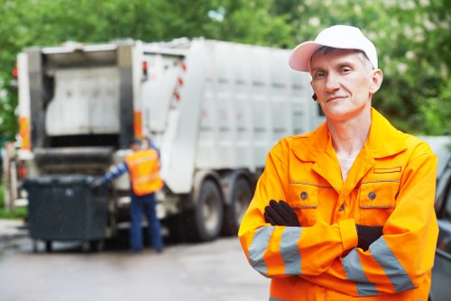 Commercial waste collection truck servicing a business in Forestgate