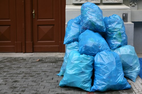 Workers sorting recyclable materials for sustainable waste management